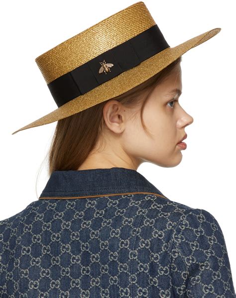 lame papier hat gucci|Gucci: Gold Lamé Bee Papier Hat .